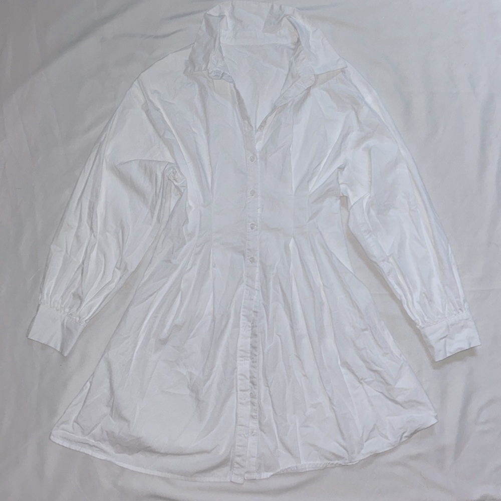 White button up shirt dress